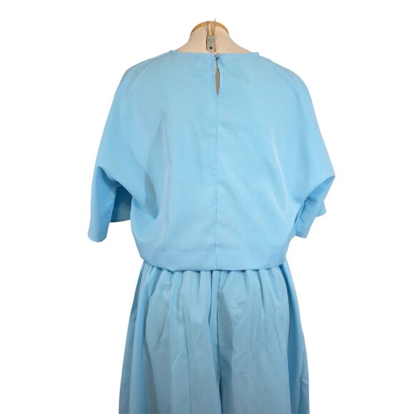Zanzea Top And  Pants Set Womans Large Baby Blue Ultra Wide Leg Stretch NWT - Picture 7 of 13
